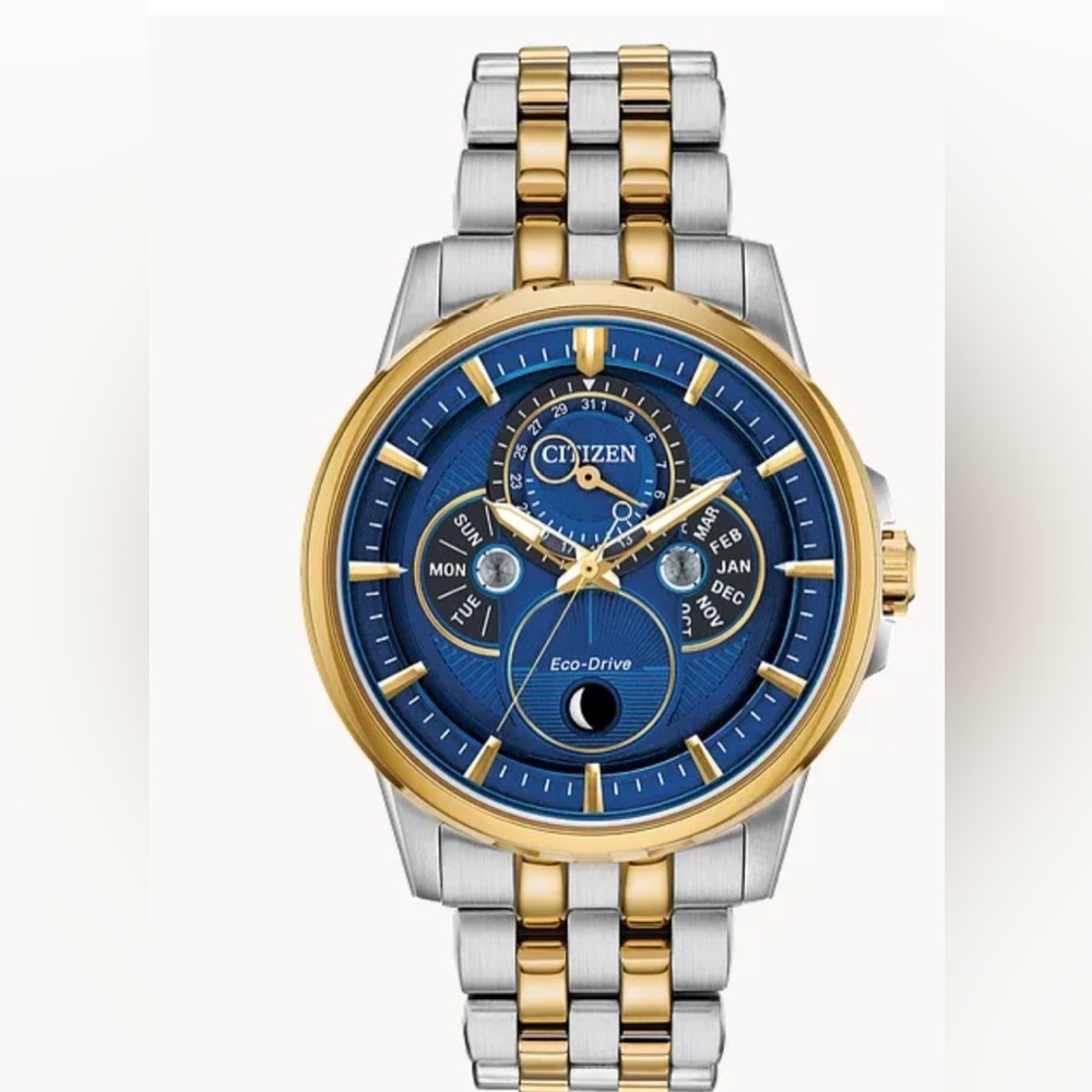 CITIZEN Calendrier Multi-function Blue Dial Two-tone Men's Watch